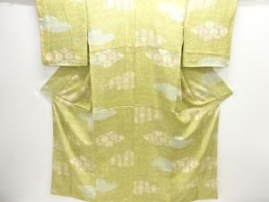 雲取りに花・向かい鳥模様小紋着物